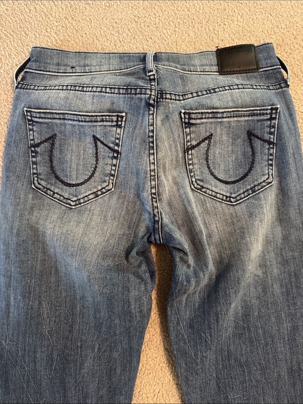 True ReligionBecca Mid Rise Bootcut  Women's Light Blue Distressed Jeans